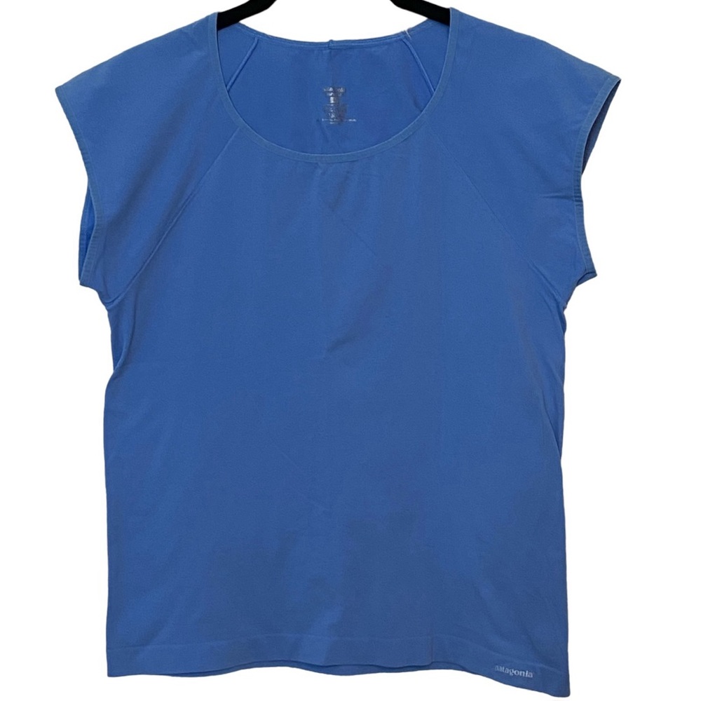 Patagonia Capilene Blue Short Sleeve Top Size Large